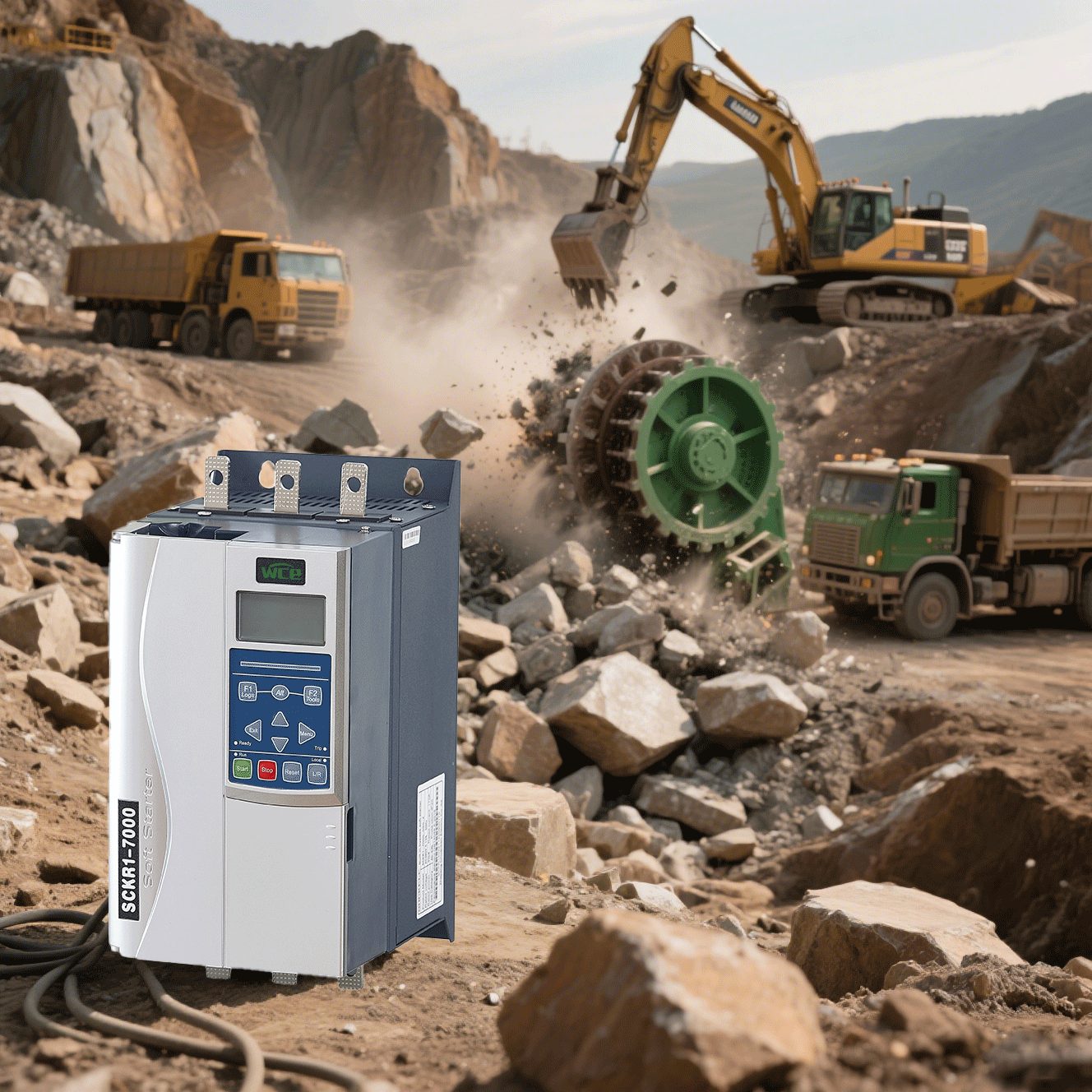 Rask parameterinnstilling for SCKR1-7000 Series Soft Starters.